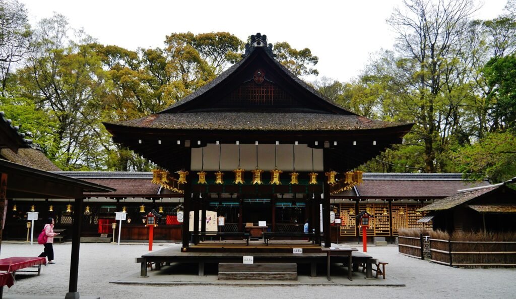 Kawai Shrine within the Shimogamo Shrine grounds, known for its mirror-shaped beauty ema