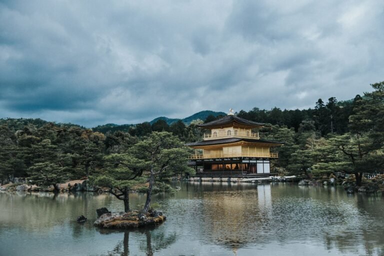 Kinkaku-ji, the Golden Pavilion, reflected in its pond in Kyoto