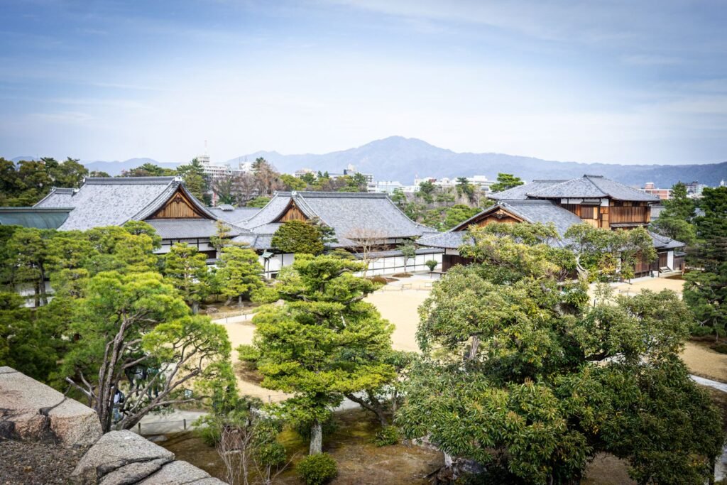 Nijo Castle stone walls and moat in Kyoto