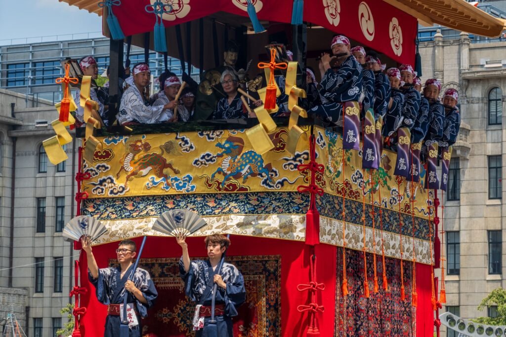 A traditional float during the Gion Matsuri parade in Kyoto