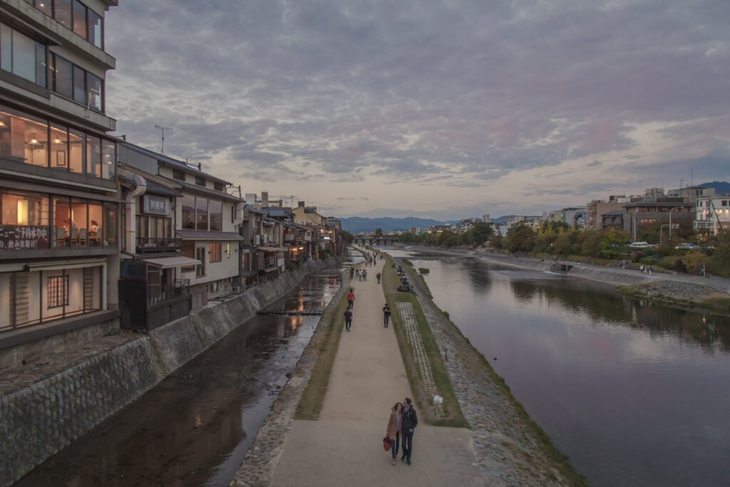 The Kamo River in central Kyoto