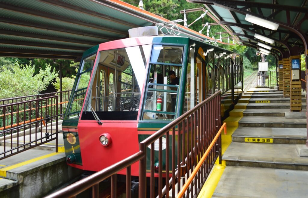 The Sakamoto cable car that climbs Mount Hiei to Enryaku-ji